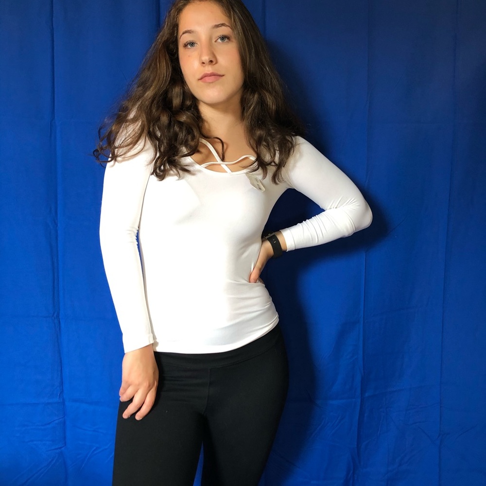 White Criss Cross Long Sleeve
